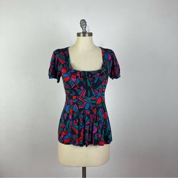 Marc by Marc Jacobs Multi Color Babydoll Top - Picture 1 of 7